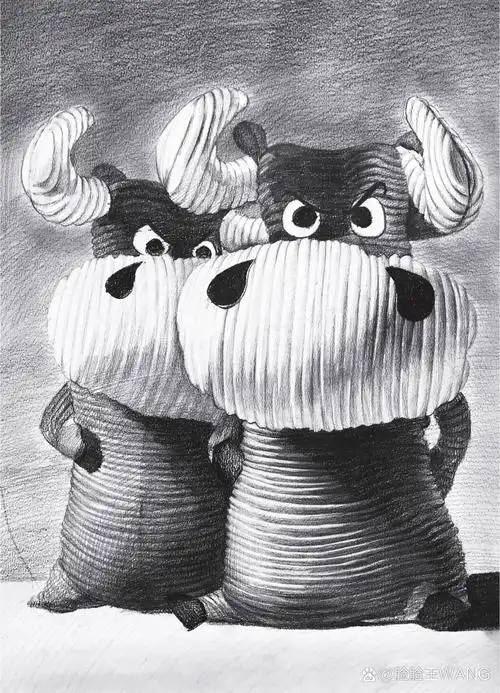 少儿创意美术‖素描质感萌宠的小动物