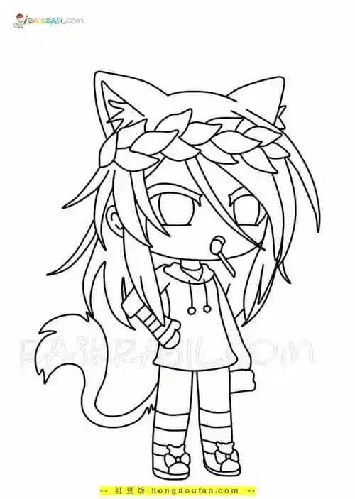 《gacha life》动漫二次元涂色图片-红豆饭小学生简笔画大全