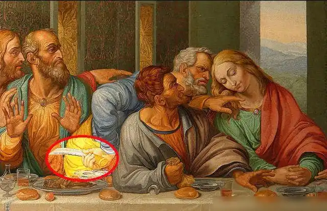 《最后的晚餐》中,达芬奇描绘的栩栩如生,不放过一丝细节的他让整幅画