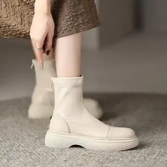 旅他她lvtata靴子女商场同款厚底新款女靴瘦瘦靴短靴女中筒单靴时装靴