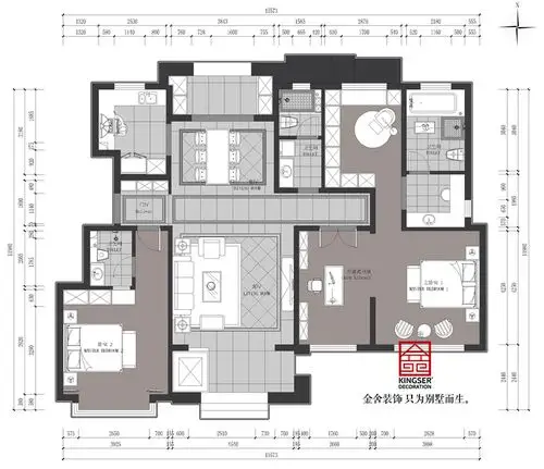 万合名著350平米别墅装修效果图