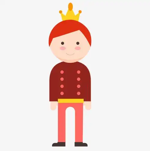 卡通红色服装的王子设计