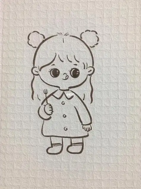 网红可爱简笔画简笔画可爱女孩呆萌画呆萌少女简笔画可爱简单美少女