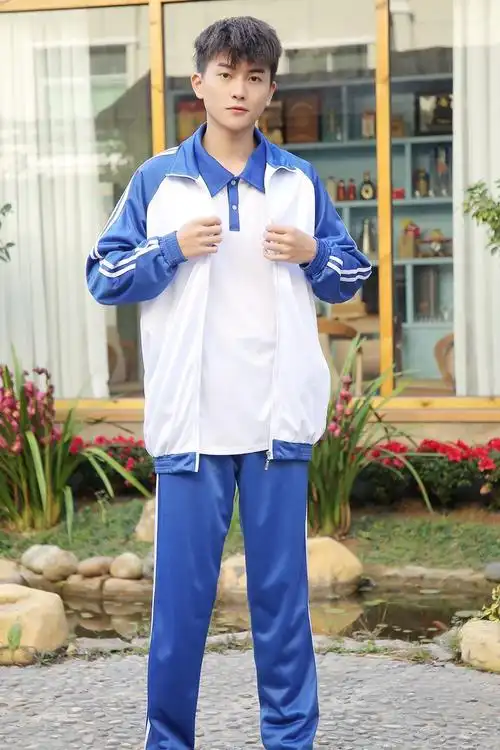 匆匆那年校服套装学院风大学生初高中生毕业班服韩版蓝白运动夏服