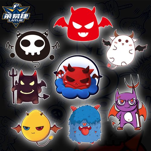 小恶魔表情包可爱卡通动漫反光摩托车汽车贴纸后玻璃车门身装饰贴