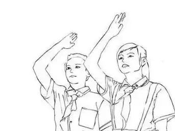 小学生敬礼背面简笔画 简笔画图片大全-云智画迷