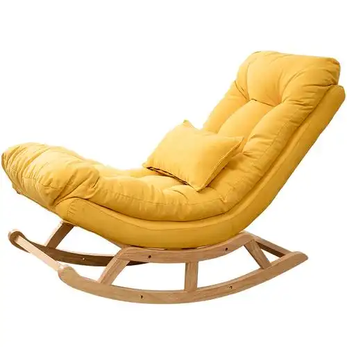 欧吉冠北欧阳台休闲沙发实木大人摇摇椅家用客厅逍遥网红懒人躺椅