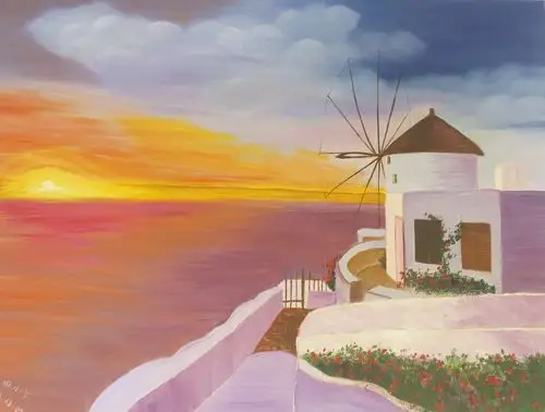 0 《爱琴海》临摹 #art 12375 艺术家:田凤仪 材质:布面油画 主题