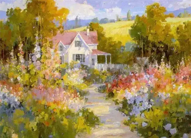 好美的风景油画好漂亮的梦想家园