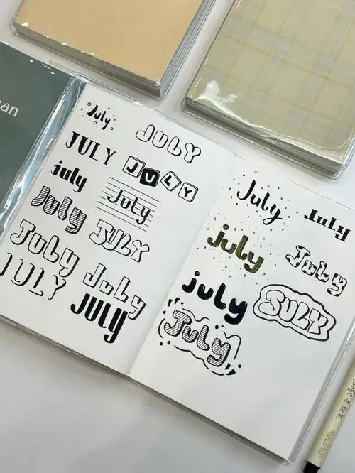 手帐必备七月手帐英文字体素材分享