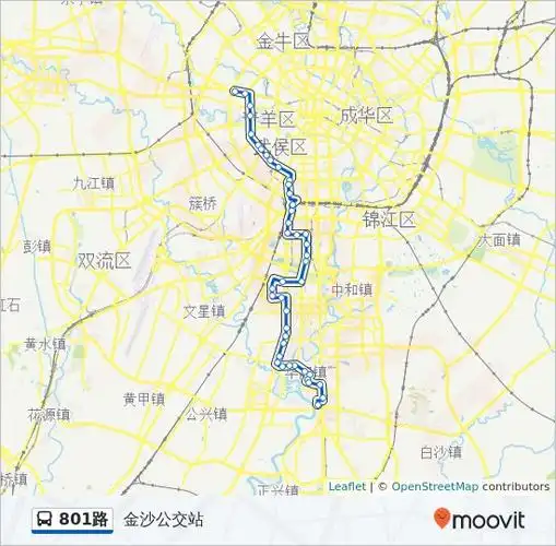 公交801路的线路图