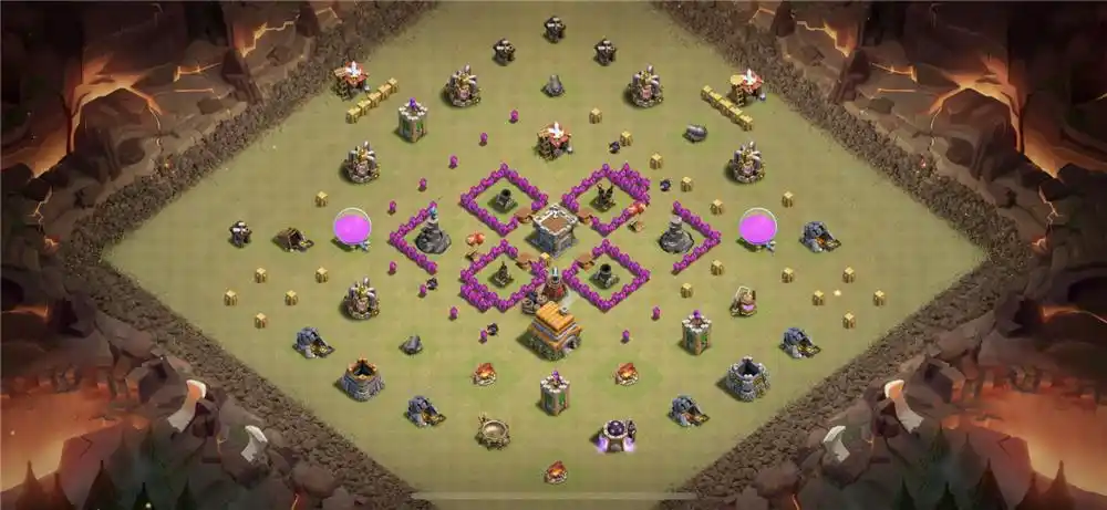 6本6本部落战防引援兵阵型,部落冲突阵型分享,6本6本部落战防引援兵