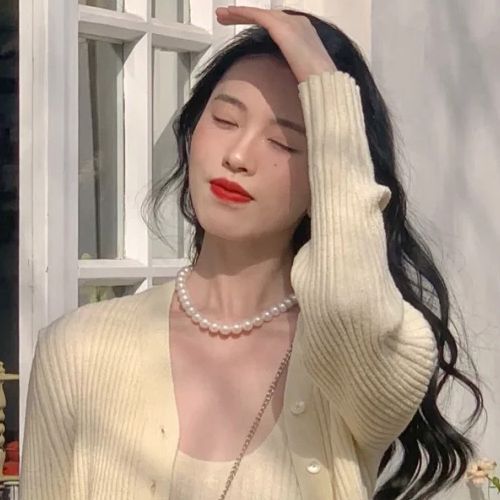 毛衣链短款夸张大珍珠项链搭配旗袍颈链女装锁骨链日韩项饰品949