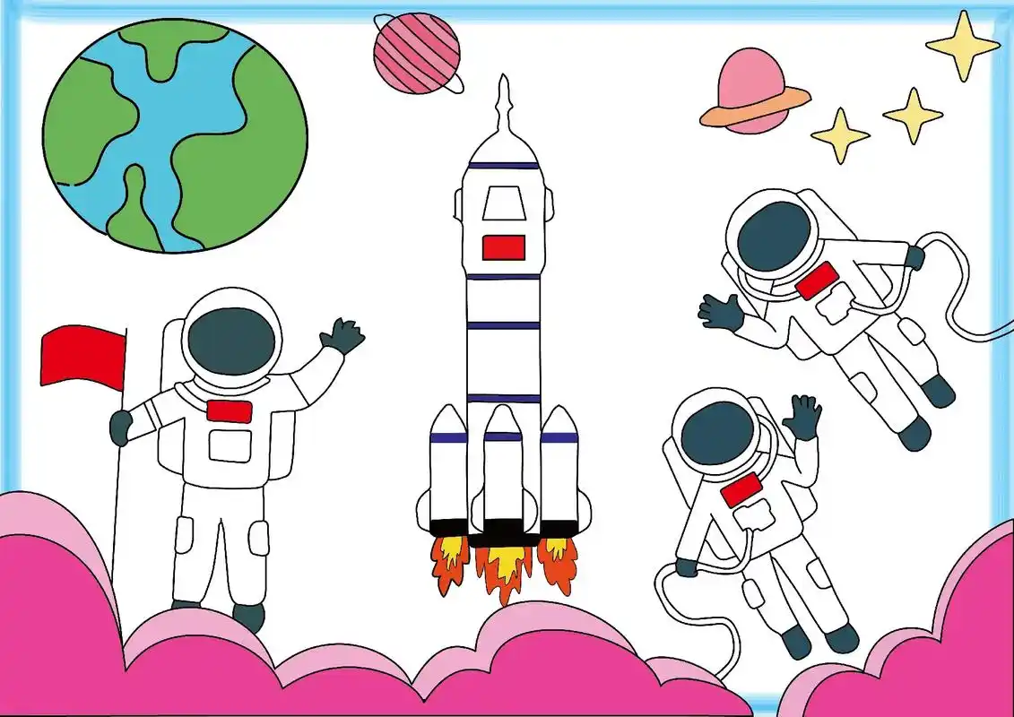 航天手抄报,庆祝神舟十四号发射成功#手抄报简单 #手抄报#手抄报作业