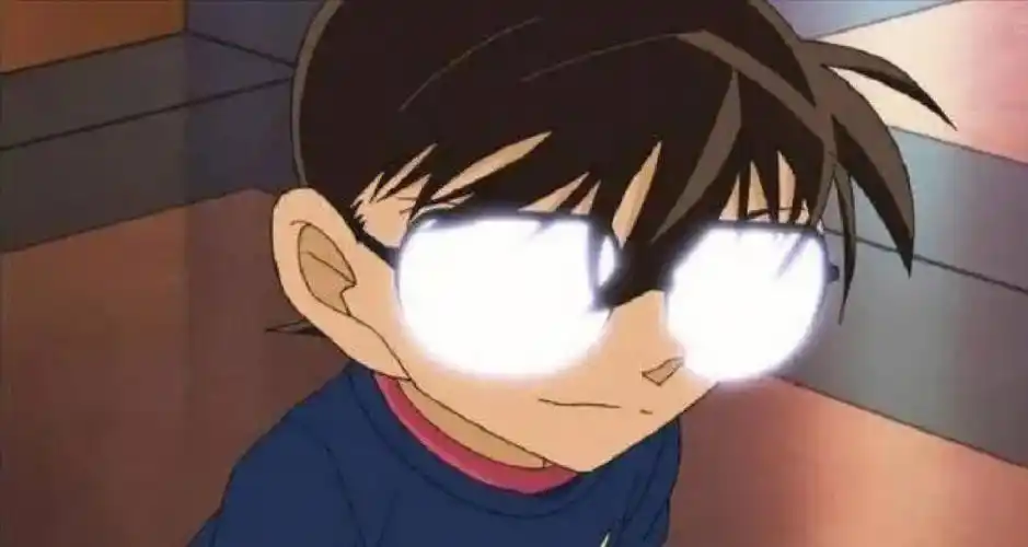 柯南经典眼镜反光头像