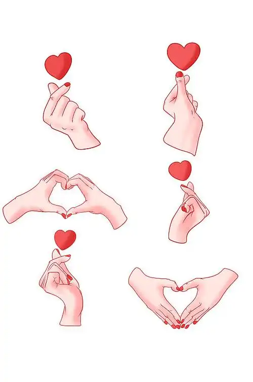 比心卡通手势插画矢量图标各种手势图标立即下载手绘手势大拇指素材
