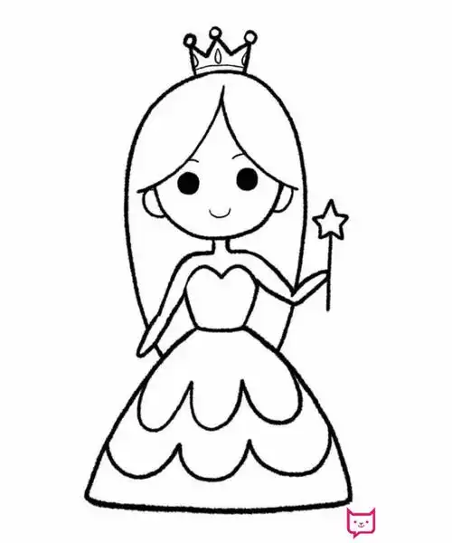 好看的人物简笔画教程,美丽的公主 - 伴宝网