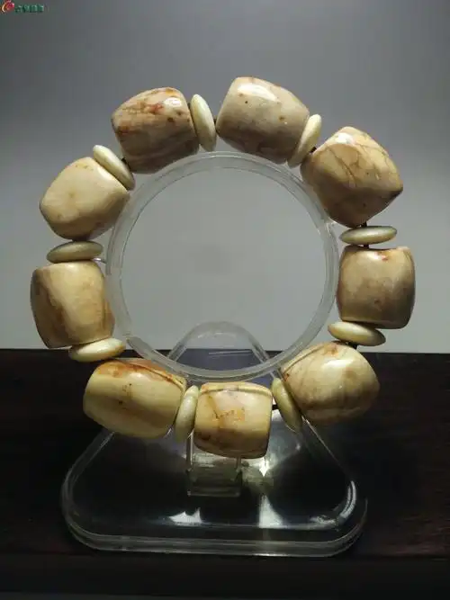 大个良渚硬玉筒珠手串