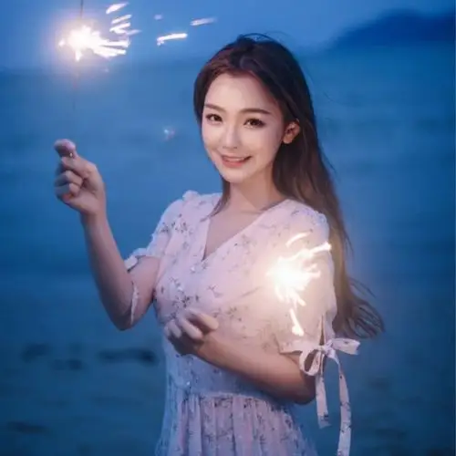 清新烟花姑娘头像图片