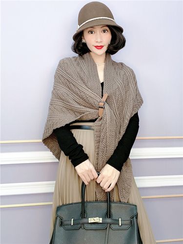 春秋款网红针织旗袍披肩女外搭护肩坎肩韩版围巾斗篷外套披风百搭