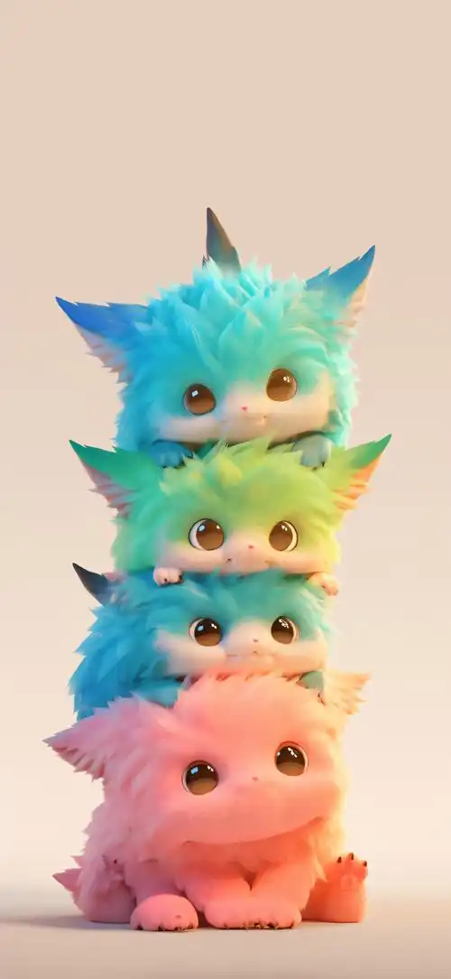 可爱毛茸茸的小怪兽壁纸#手机壁纸