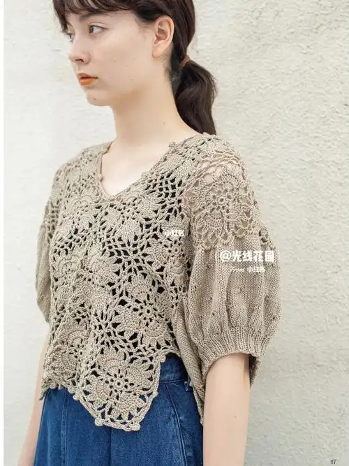 【大师系列】 松本惠衣子钩针少女风蕾丝上衣_光线花园_少女风_上衣