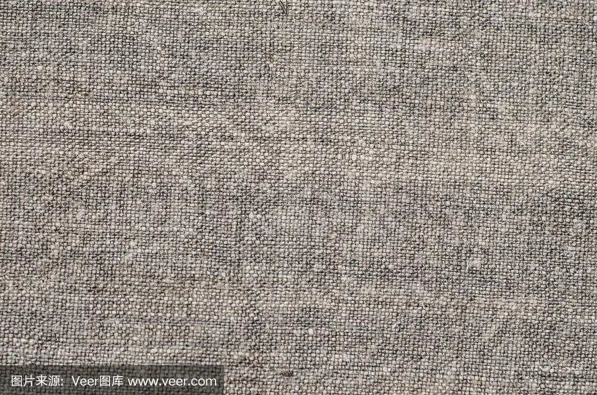 特写的纹理织物布纺织背景.土布大麻织物材料.朴素的麻画布.