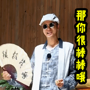 罗志祥墨镜扇扇子那你很棒棒哦gif动图_动态图_表情包下载_soogif