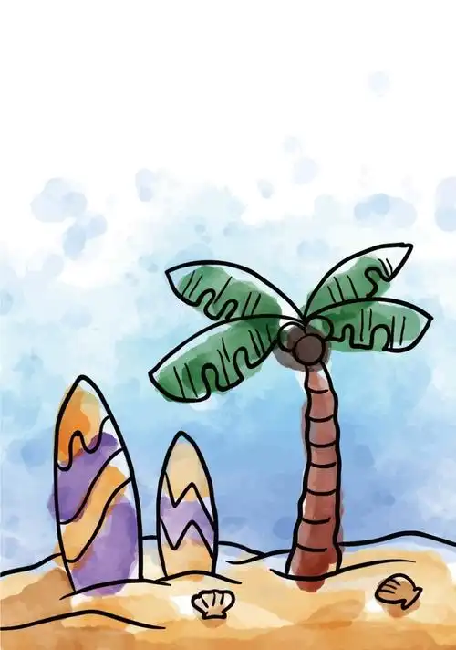 夏日手绘海报背景素材