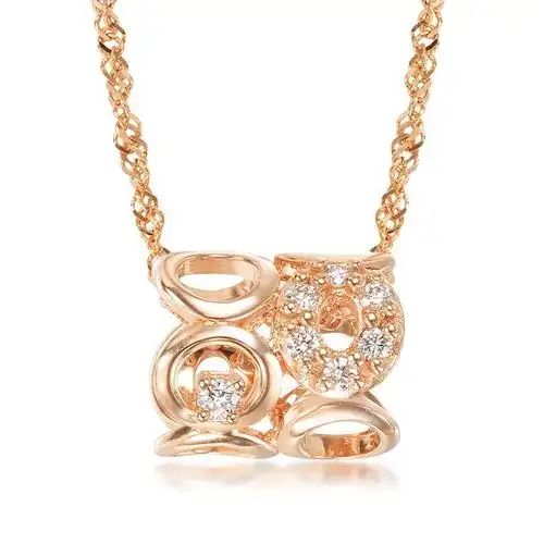 周生生 18k红色黄金点睛品钻石转运珠吊坠