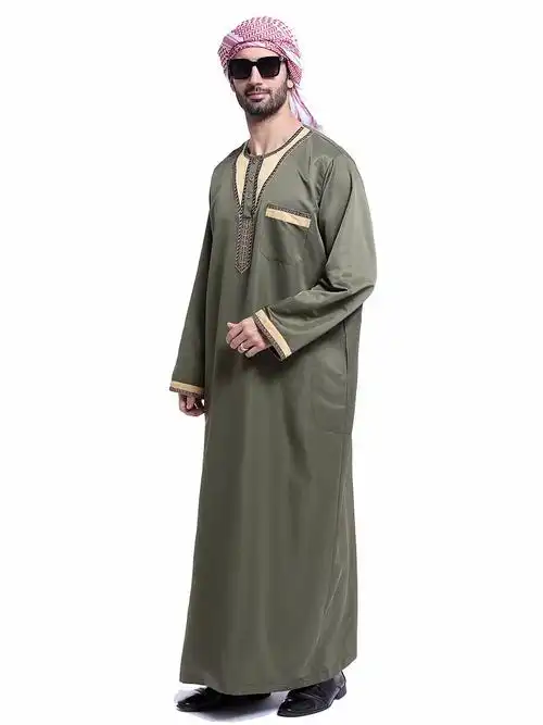 沙特迪拜服装服饰迪拜长袍白袍中东阿拉伯国家王子休闲服装定制款