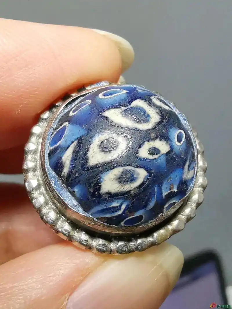 蜻蜓眼古珠戒指装逼利器招财辟邪护身