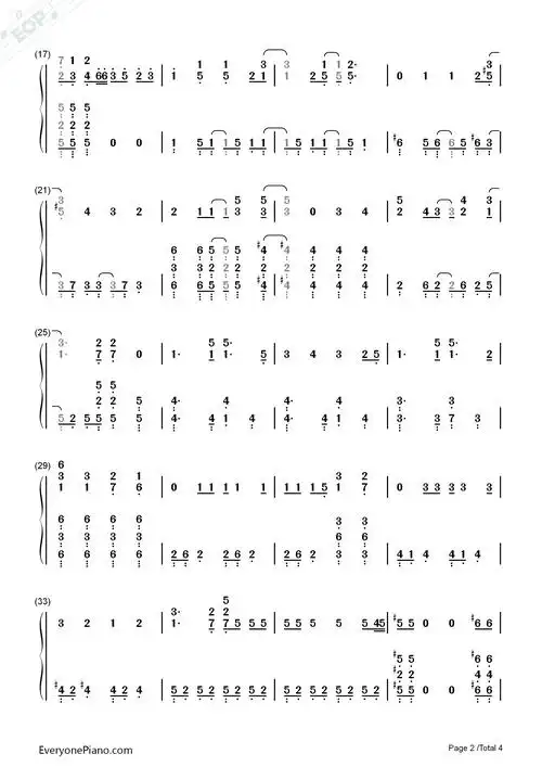 花丸日和刀剑乱舞花丸op双手简谱预览2