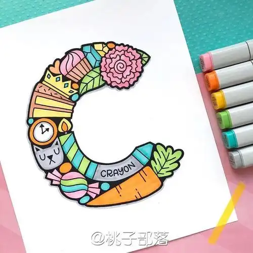 英文趣味字母简笔画