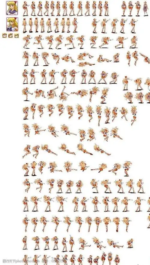 美少女战士 金星 序列帧 特效 动作 动漫人物 动漫动画 设计 72dpi