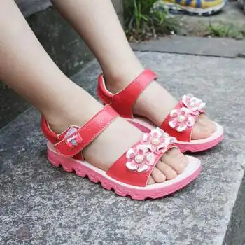 女童凉鞋2018夏季新款儿童学生小女孩宝宝凉鞋女童鞋软底防滑 213西瓜