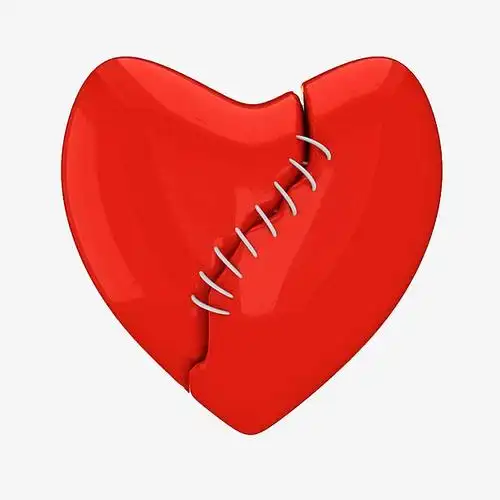 卡通缝补的爱心png