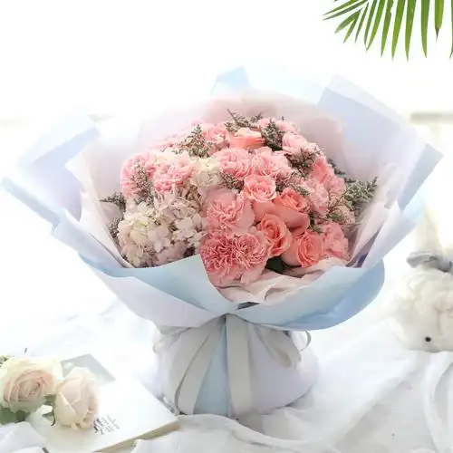 花店礼盒妇女节西安花束同城康乃馨鲜花速递