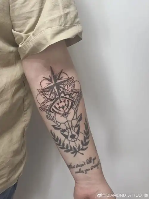 线,点刺纹身##几何纹身##小臂纹身##上帝之眼纹身图案##曼陀罗纹身