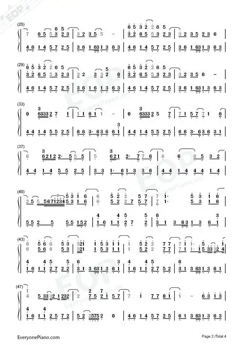 红色高跟鞋-改编版-原神风物之诗琴谱-原琴谱双手简谱预览2-钢琴谱