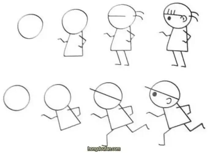 小朋友简笔画大全-红豆饭小学生简笔画大全