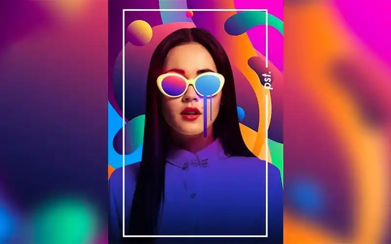 ps教程!蒸汽波风格复古渐变人物海报(含素材)