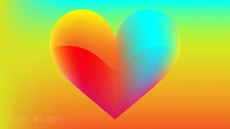 彩色渐变爱心壁纸