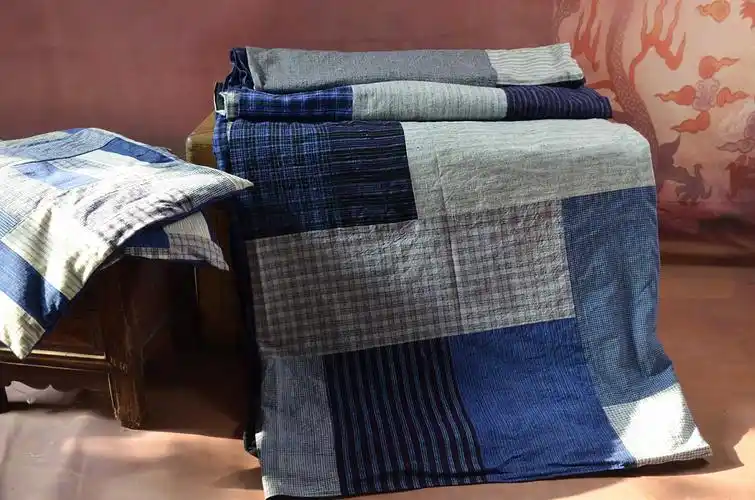 丹凤手工:农村自织老粗布纯棉床单加厚拼布被单1.5m1.8m2m床品