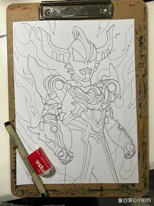 简单易画的杰德奥特曼绘画过程