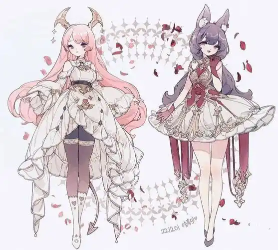 太萝莉了动漫少女华丽礼服服饰设计素材分享