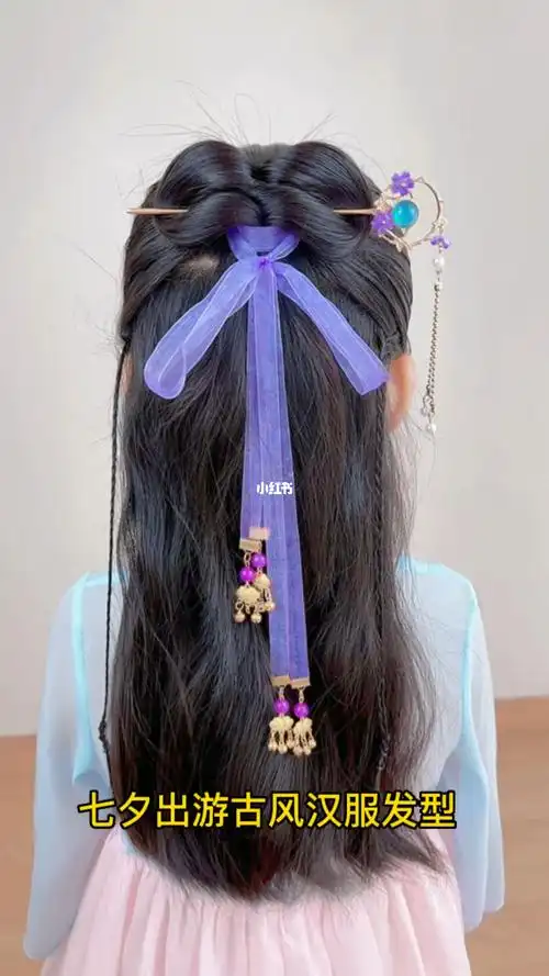 七夕中秋出游古风汉服发型这么扎太美了