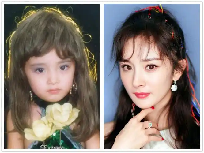 原创明星童年对比照:林允朴实,刘亦菲美到大,最美的是她!