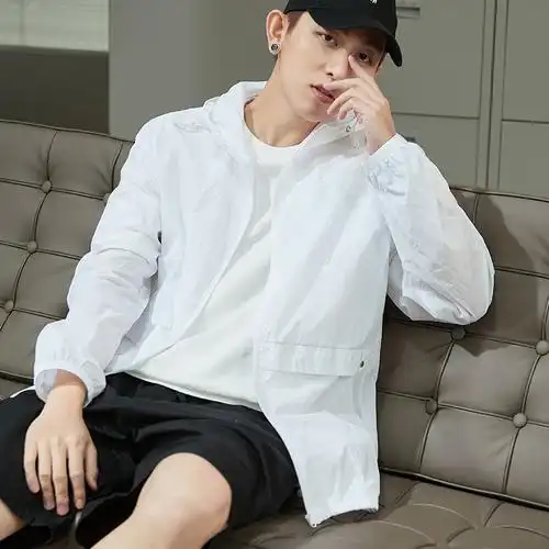 9元]唐狮防晒衣男夏季新款外套男连帽防晒服轻薄透气潮流夏薄外套