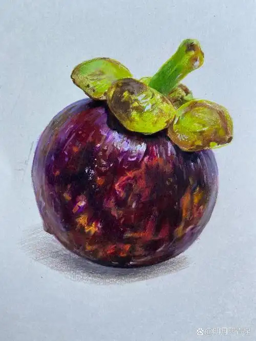 彩铅手绘(水果:山竹)带步骤图 水果第四张最近也算高产了